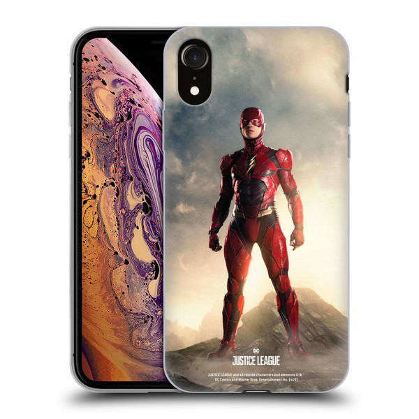 Justice League Movie Character Posters The Flash Soft Gel Case for Apple iPhone XR