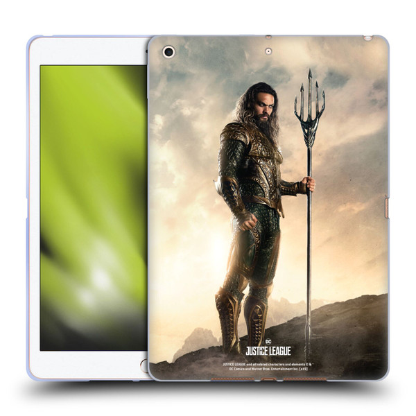 Justice League Movie Character Posters Aquaman Soft Gel Case for Apple iPad 10.2 2019/2020/2021