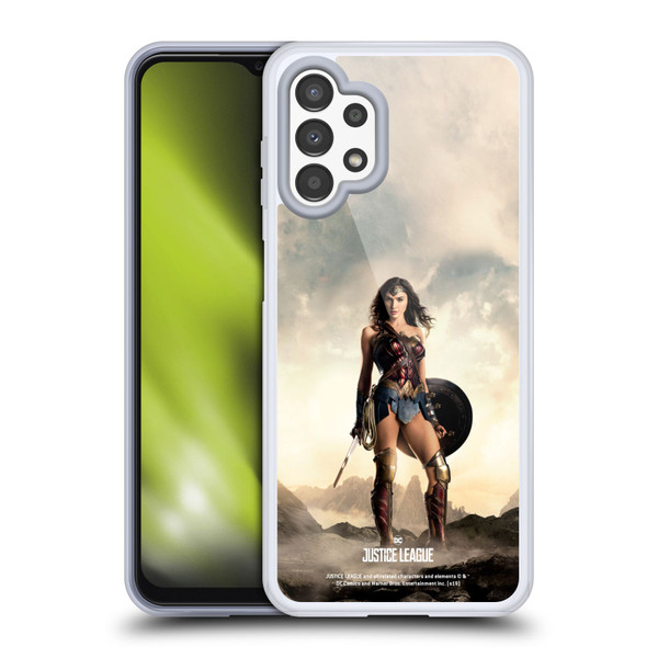 Justice League Movie Character Posters Wonder Woman Soft Gel Case for Samsung Galaxy A13 (2022)