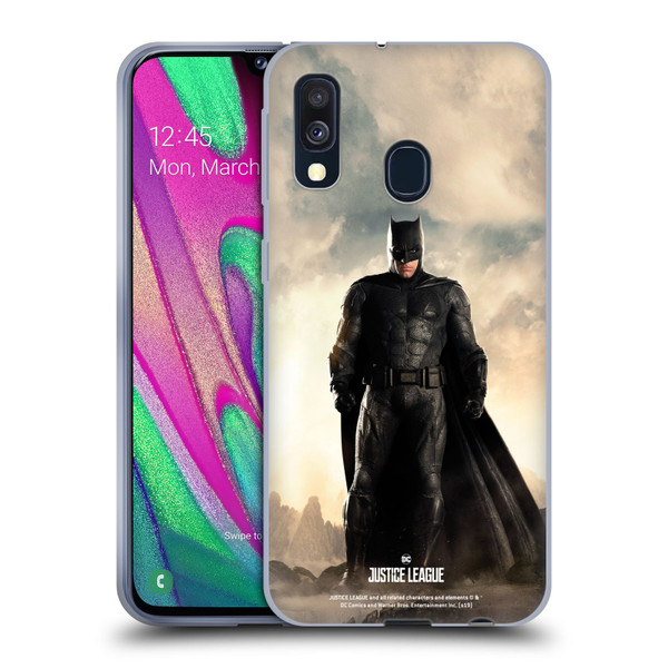 Justice League Movie Character Posters Batman Soft Gel Case for Samsung Galaxy A40 (2019)