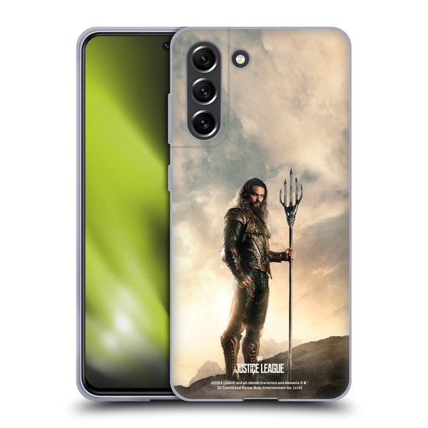 Justice League Movie Character Posters Aquaman Soft Gel Case for Samsung Galaxy S21 FE 5G