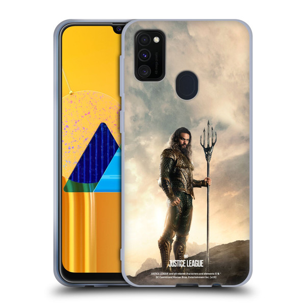 Justice League Movie Character Posters Aquaman Soft Gel Case for Samsung Galaxy M30s (2019)/M21 (2020)