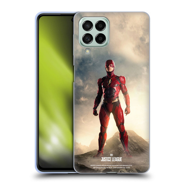 Justice League Movie Character Posters The Flash Soft Gel Case for Samsung Galaxy M53 (2022)