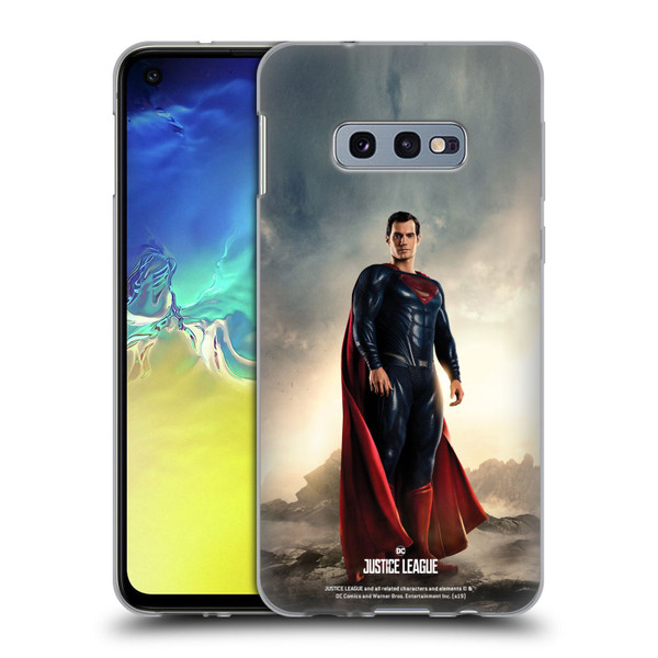 Justice League Movie Character Posters Superman Soft Gel Case for Samsung Galaxy S10e