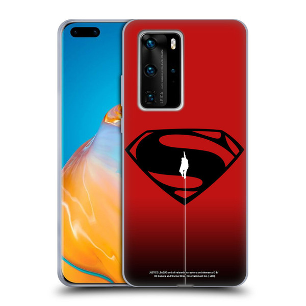 Justice League Movie Superman Logo Art Red And Black Flight Soft Gel Case for Huawei P40 Pro / P40 Pro Plus 5G