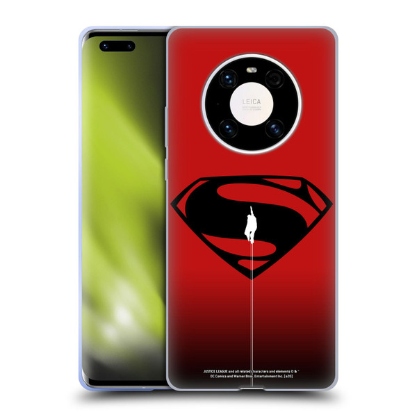 Justice League Movie Superman Logo Art Red And Black Flight Soft Gel Case for Huawei Mate 40 Pro 5G