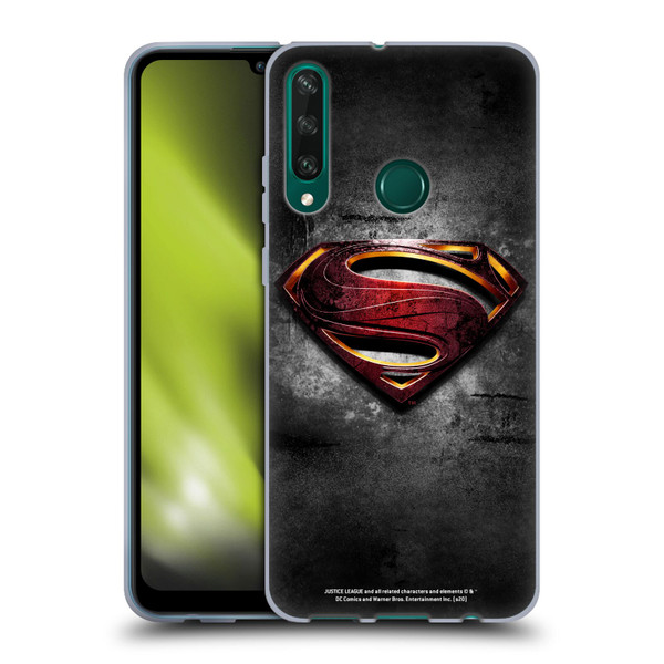 Justice League Movie Superman Logo Art Man Of Steel Soft Gel Case for Huawei Y6p