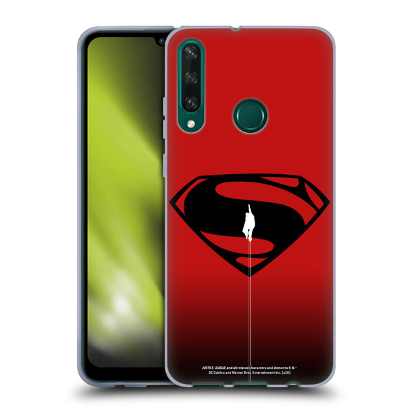 Justice League Movie Superman Logo Art Red And Black Flight Soft Gel Case for Huawei Y6p