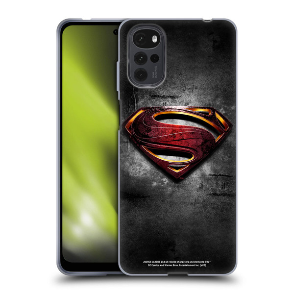 Justice League Movie Superman Logo Art Man Of Steel Soft Gel Case for Motorola Moto G22