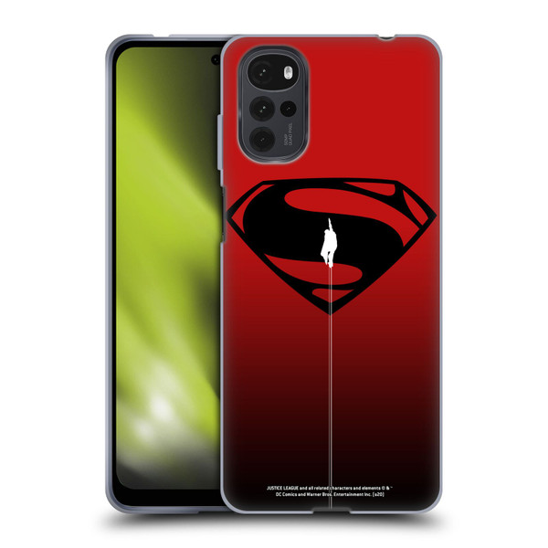 Justice League Movie Superman Logo Art Red And Black Flight Soft Gel Case for Motorola Moto G22