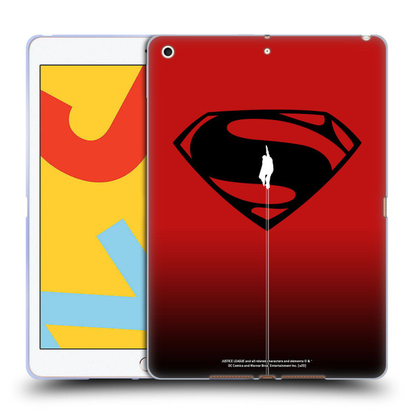 Justice League Movie Superman Logo Art Red And Black Flight Soft Gel Case for Apple iPad 10.2 2019/2020/2021
