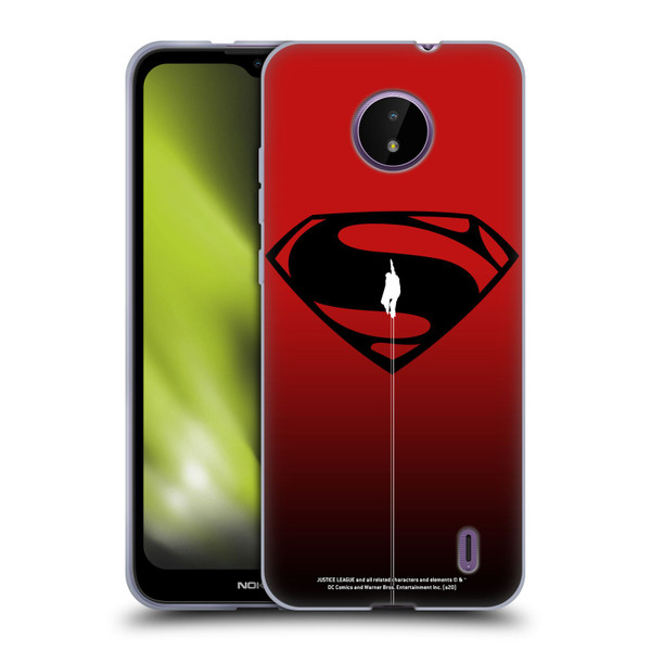 Justice League Movie Superman Logo Art Red And Black Flight Soft Gel Case for Nokia C10 / C20