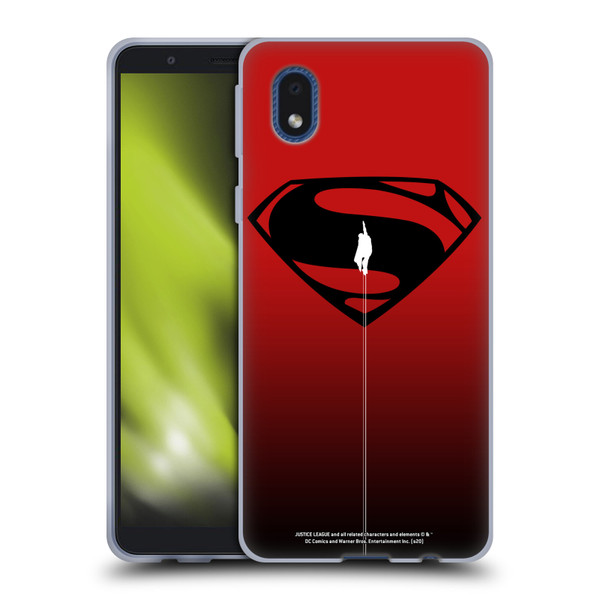 Justice League Movie Superman Logo Art Red And Black Flight Soft Gel Case for Samsung Galaxy A01 Core (2020)