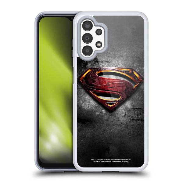 Justice League Movie Superman Logo Art Man Of Steel Soft Gel Case for Samsung Galaxy A13 (2022)