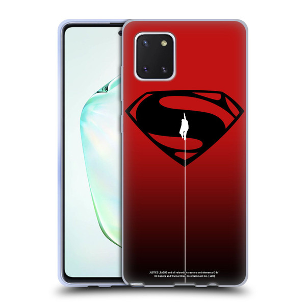 Justice League Movie Superman Logo Art Red And Black Flight Soft Gel Case for Samsung Galaxy Note10 Lite
