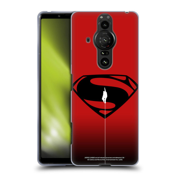 Justice League Movie Superman Logo Art Red And Black Flight Soft Gel Case for Sony Xperia Pro-I