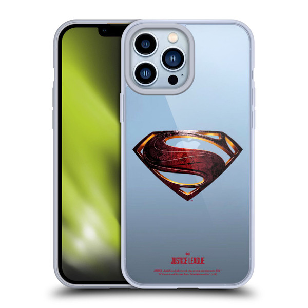 Justice League Movie Logos Superman Soft Gel Case for Apple iPhone 13 Pro Max & MagSafe