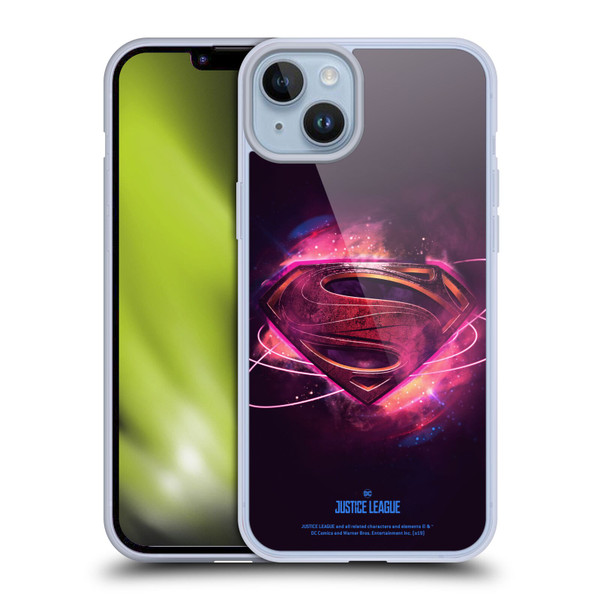 Justice League Movie Logos Superman 2 Soft Gel Case for Apple iPhone 14 Plus