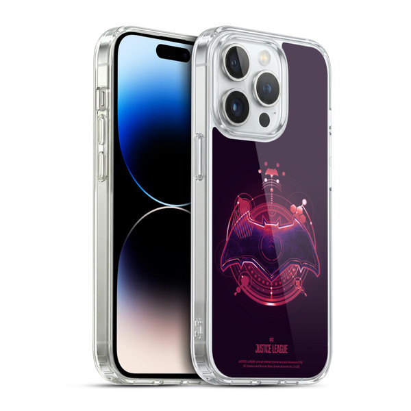 Justice League Movie Logos Batman 2 Soft Gel Case for Apple iPhone 14 Pro & MagSafe