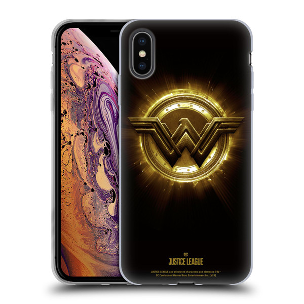 Justice League Movie Logos Wonder Woman 2 Soft Gel Case for Apple iPhone XS Max