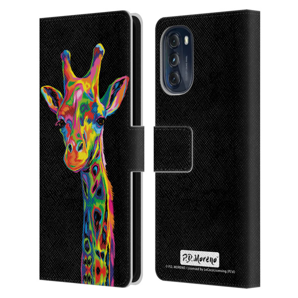 P.D. Moreno Animals Giraffe Leather Book Wallet Case Cover For Motorola Moto G (2022)