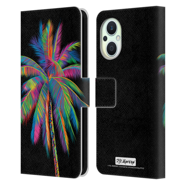 P.D. Moreno Assorted Design Palm Tree Leather Book Wallet Case Cover For OPPO Reno8 Lite