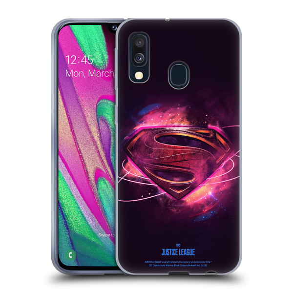 Justice League Movie Logos Superman 2 Soft Gel Case for Samsung Galaxy A40 (2019)
