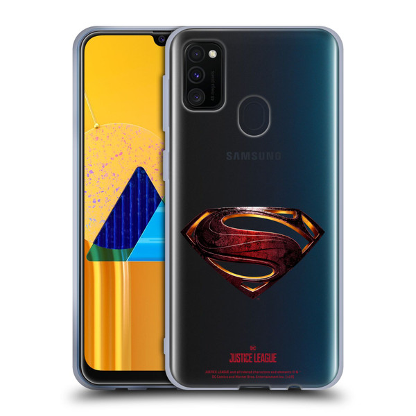 Justice League Movie Logos Superman Soft Gel Case for Samsung Galaxy M30s (2019)/M21 (2020)