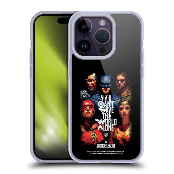Justice League Movie Posters You Can't Save Soft Gel Case for Apple iPhone 14 Pro