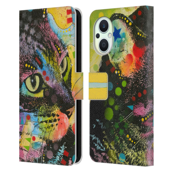 Dean Russo Cats Napy Leather Book Wallet Case Cover For OPPO Reno8 Lite