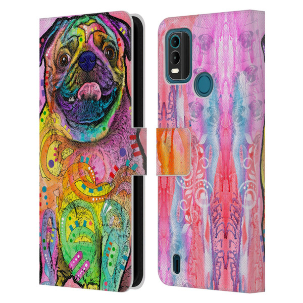 Dean Russo Dogs 3 Pug Leather Book Wallet Case Cover For Nokia G11 Plus
