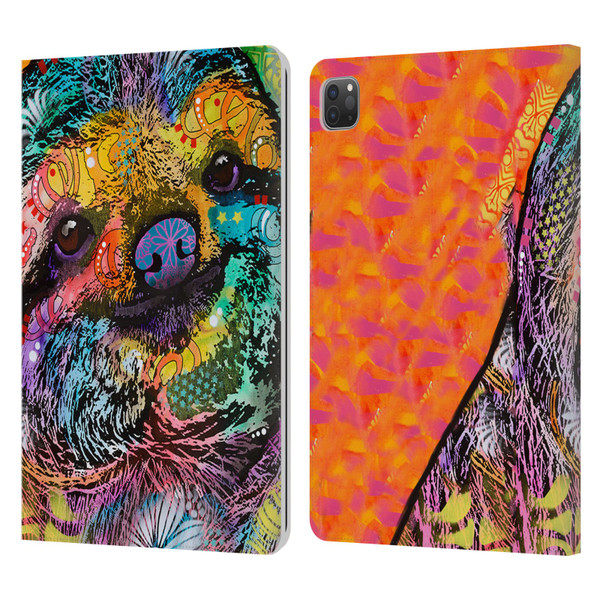 Dean Russo Wildlife 3 Sloth Leather Book Wallet Case Cover For Apple iPad Pro 11 2020 / 2021 / 2022