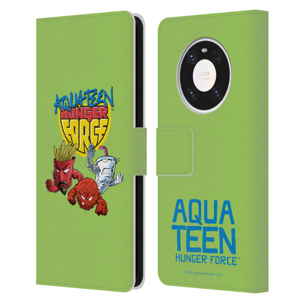Aqua Teen Hunger Force Graphics Group Leather Book Wallet Case Cover For Huawei Mate 40 Pro 5G