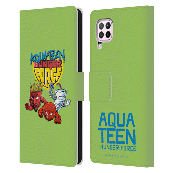 Aqua Teen Hunger Force Graphics Group Leather Book Wallet Case Cover For Huawei Nova 6 SE / P40 Lite