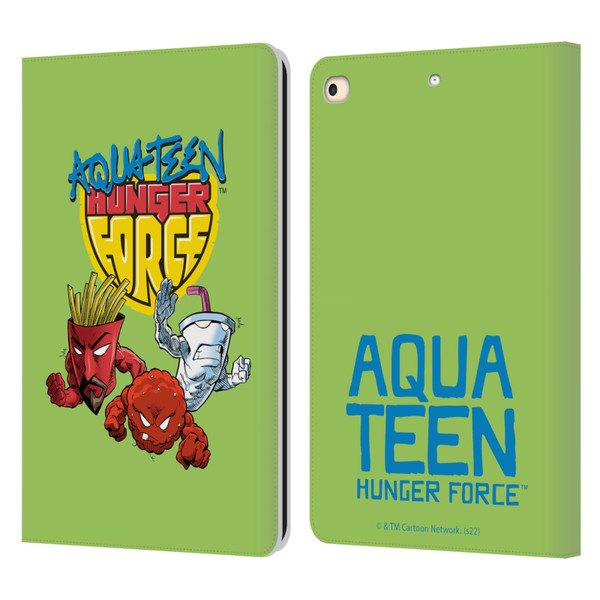Aqua Teen Hunger Force Graphics Group Leather Book Wallet Case Cover For Apple iPad 9.7 2017 / iPad 9.7 2018