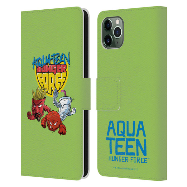 Aqua Teen Hunger Force Graphics Group Leather Book Wallet Case Cover For Apple iPhone 11 Pro Max