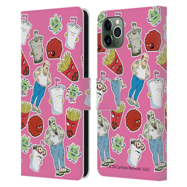 Aqua Teen Hunger Force Graphics Icons Leather Book Wallet Case Cover For Apple iPhone 11 Pro Max