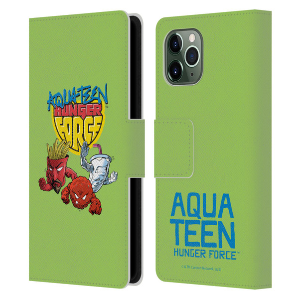Aqua Teen Hunger Force Graphics Group Leather Book Wallet Case Cover For Apple iPhone 11 Pro