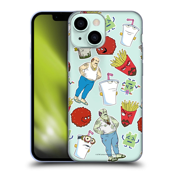 Aqua Teen Hunger Force Graphics Icons Soft Gel Case for Apple iPhone 13 Mini