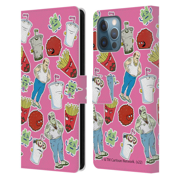 Aqua Teen Hunger Force Graphics Icons Leather Book Wallet Case Cover For Apple iPhone 12 Pro Max