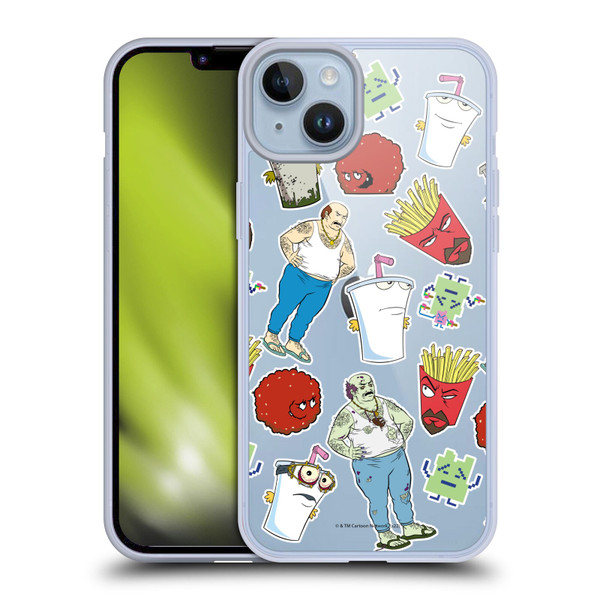 Aqua Teen Hunger Force Graphics Icons Soft Gel Case for Apple iPhone 14 Plus