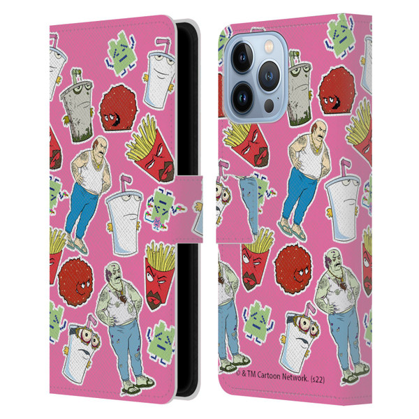 Aqua Teen Hunger Force Graphics Icons Leather Book Wallet Case Cover For Apple iPhone 13 Pro Max