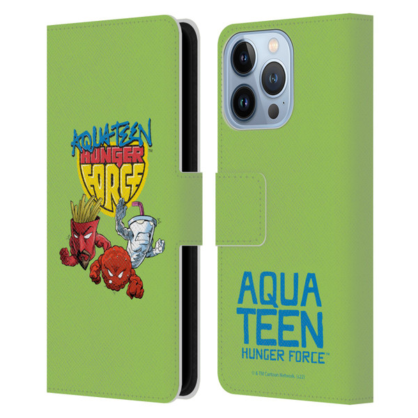 Aqua Teen Hunger Force Graphics Group Leather Book Wallet Case Cover For Apple iPhone 13 Pro