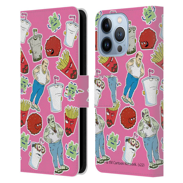 Aqua Teen Hunger Force Graphics Icons Leather Book Wallet Case Cover For Apple iPhone 13 Pro