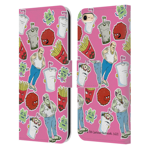 Aqua Teen Hunger Force Graphics Icons Leather Book Wallet Case Cover For Apple iPhone 6 / iPhone 6s