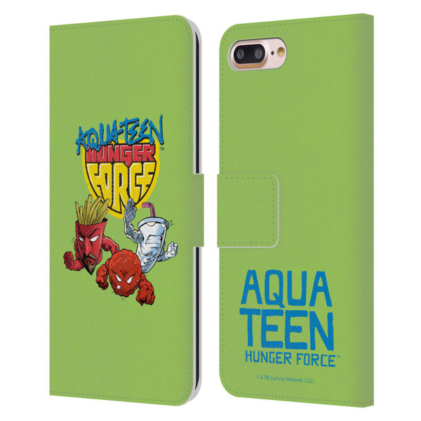 Aqua Teen Hunger Force Graphics Group Leather Book Wallet Case Cover For Apple iPhone 7 Plus / iPhone 8 Plus