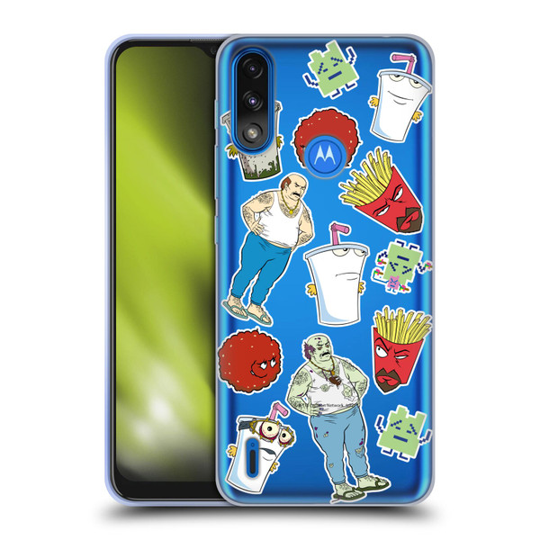 Aqua Teen Hunger Force Graphics Icons Soft Gel Case for Motorola Moto E7 Power / Moto E7i Power