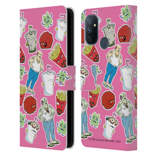 Aqua Teen Hunger Force Graphics Icons Leather Book Wallet Case Cover For OnePlus Nord N100