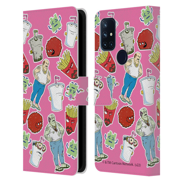 Aqua Teen Hunger Force Graphics Icons Leather Book Wallet Case Cover For OnePlus Nord N10 5G