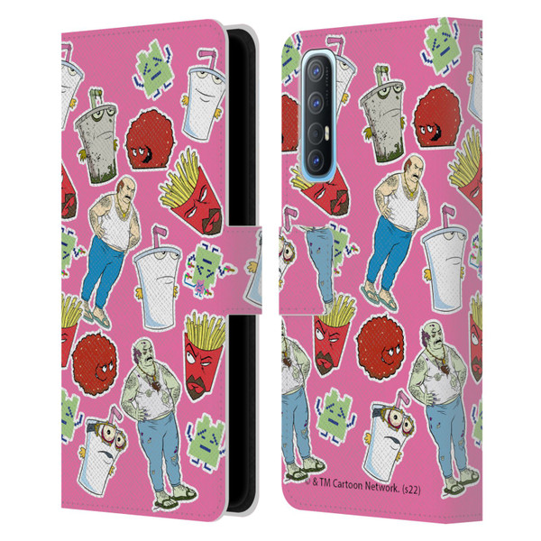Aqua Teen Hunger Force Graphics Icons Leather Book Wallet Case Cover For OPPO Find X2 Neo 5G
